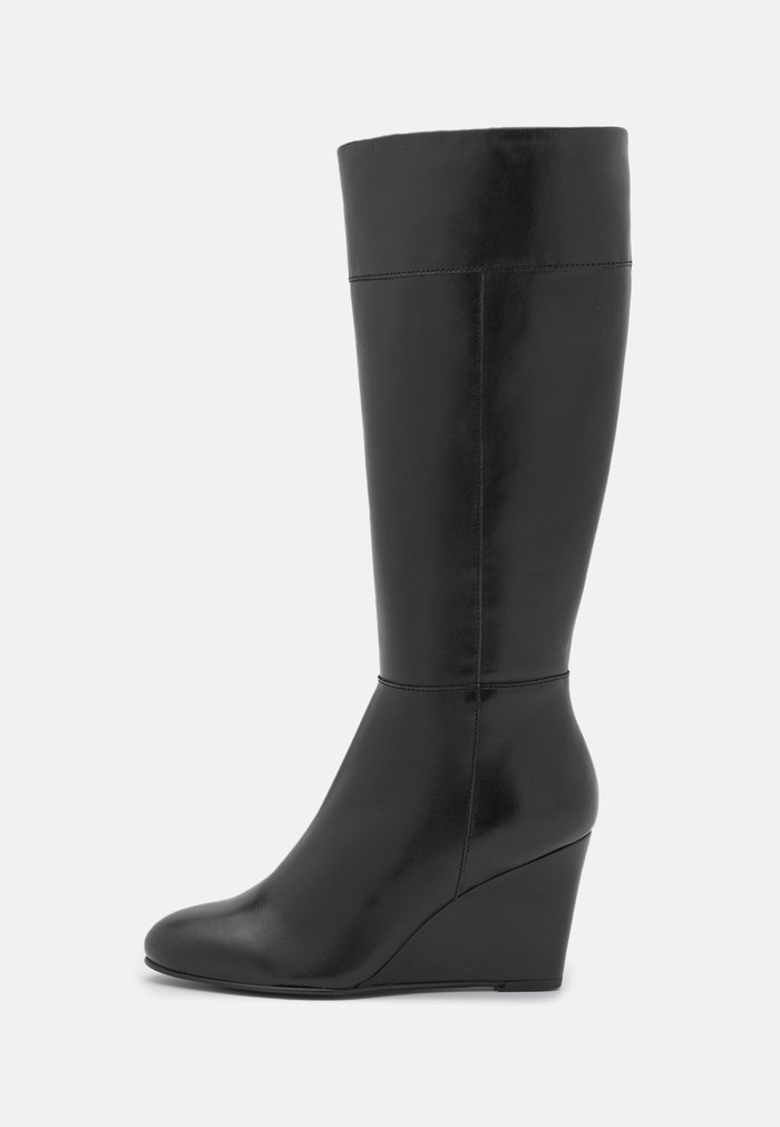 Bottes Anna Field LEATHER Wedge Zip UP Noir Femme | VFN-6969866